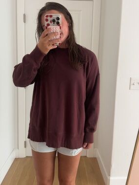 aerie Oversized Crewneck Sweater - Deep Burgundy